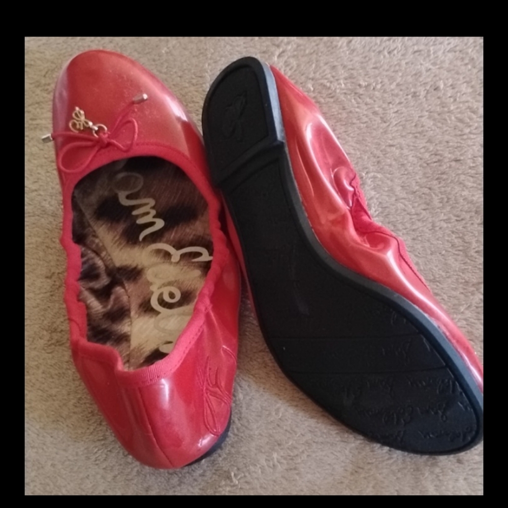 Sam Edelman Red Flats Sleek Loafers